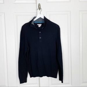 Carbon 2 Cobalt Black Henley Sweater
